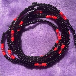 Glass seed beads . Handmade waist bead .